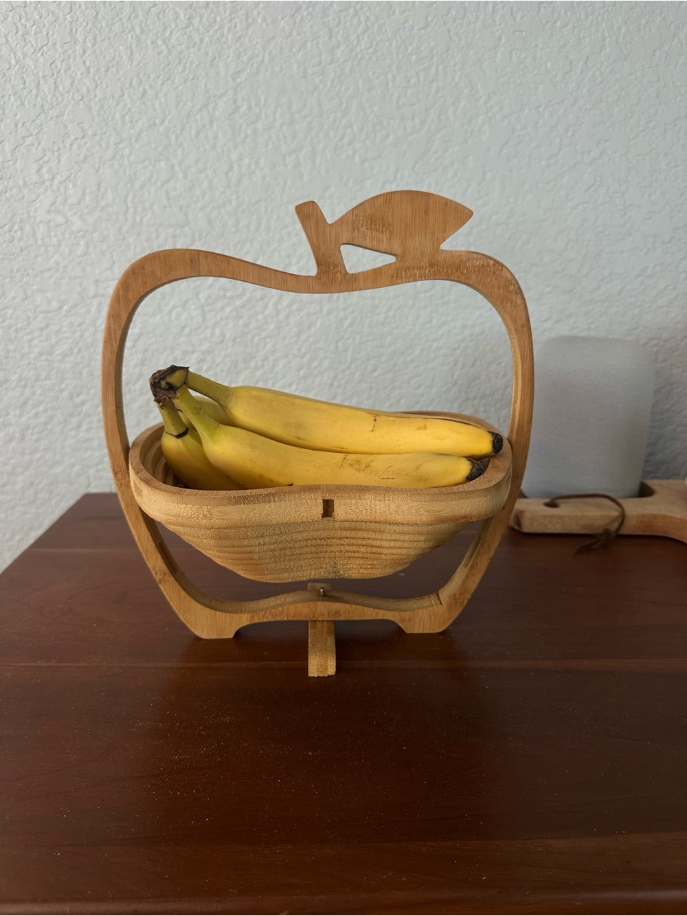 Vintage Wooden Collapsible Apple Fruit Basket - Natural Bamboo - Picture 3 of 11